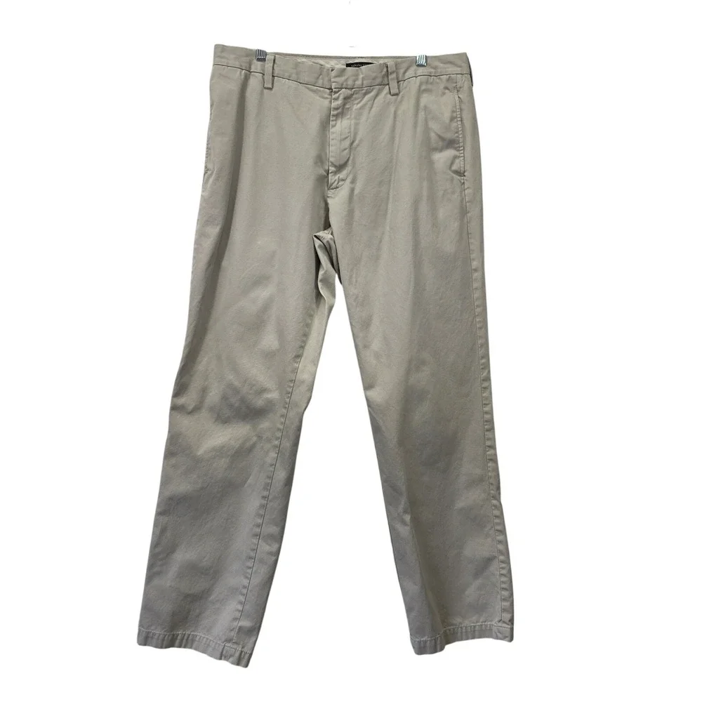 Banana Republic Gavin Chino Mens 34x32 Tan Khaki Straight Leg 100% Cotton Preppy